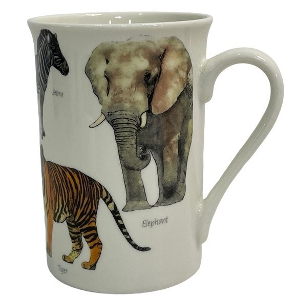 Heritage England Fine China Stoke-On-Trent Coffee Tea Cup African Safari Animals - Picture 1 of 9